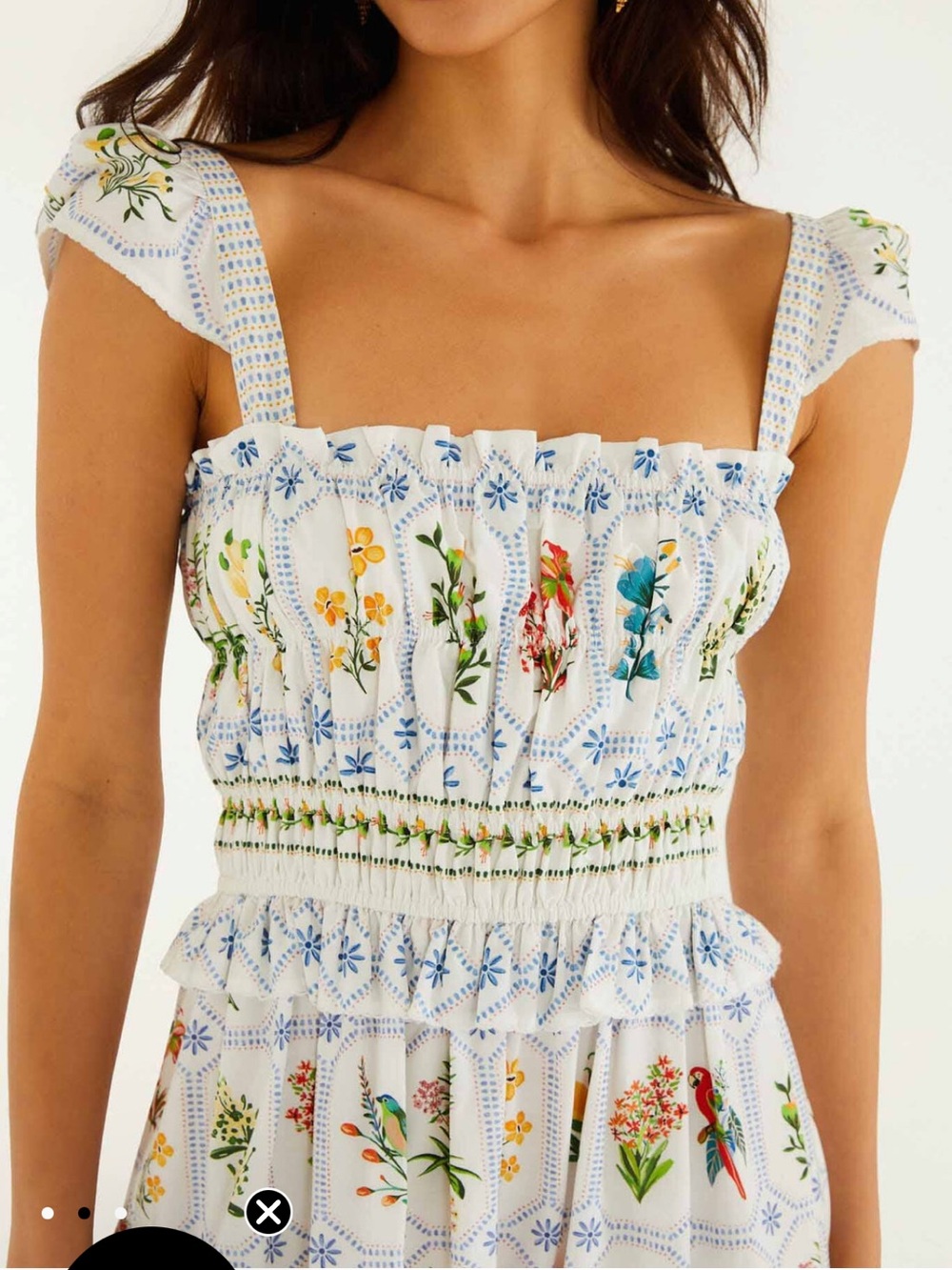 Farm Rio Off-White Tropical Porcelain Maxi Dress - Picture 2 of 7